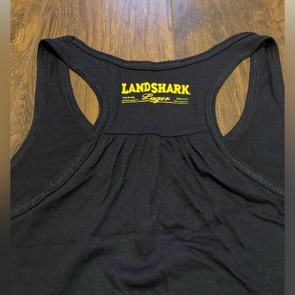 Landshark Beer racer back tank top chest logo drinking shirt Small - Picture 5 of 5